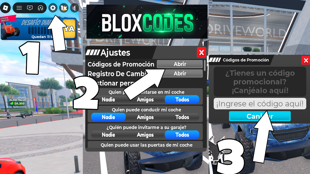 How to redeem codes in Drive World Roblox