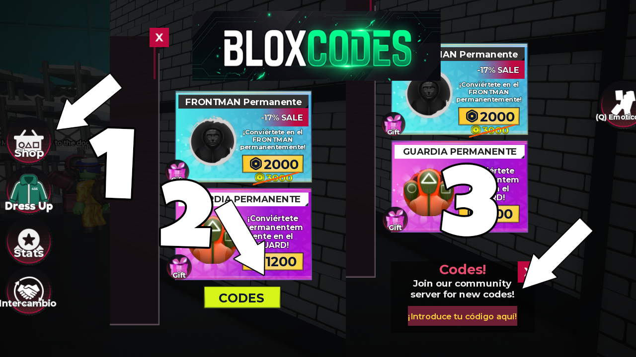 CANJEAR CODIGOS SQUID GAME X