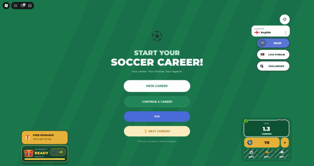 Start Your Soccer Career Roblox Codes Gameplay