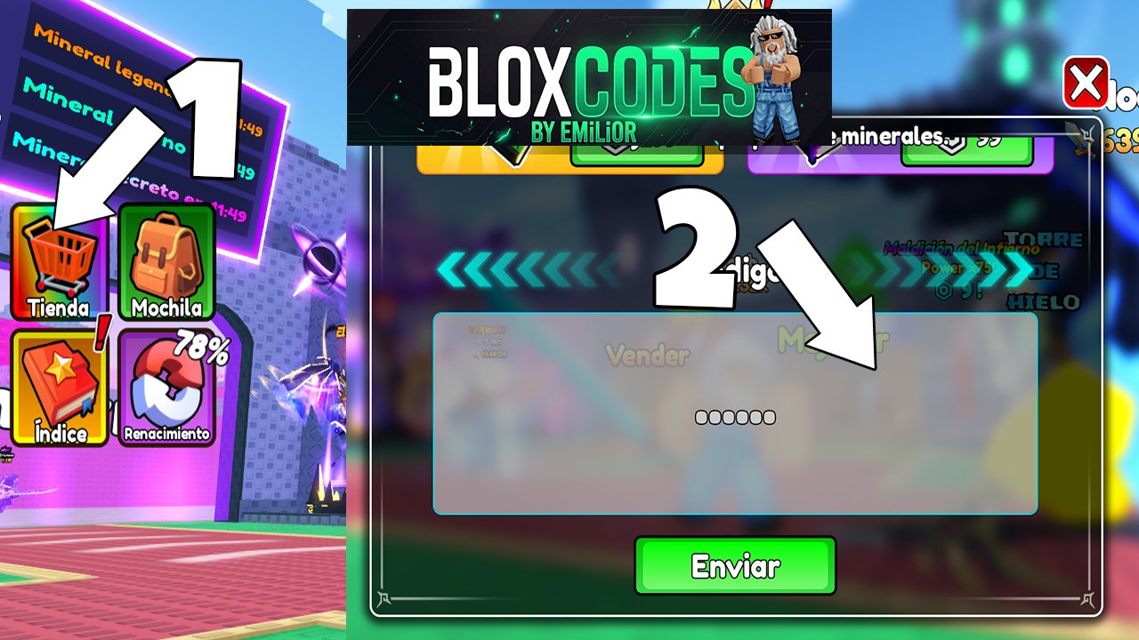 How to redeem codes in +1 Loot To Forge Roblox
