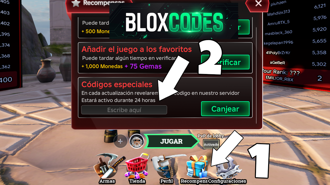 How to redeem codes in Dueling Grounds Roblox