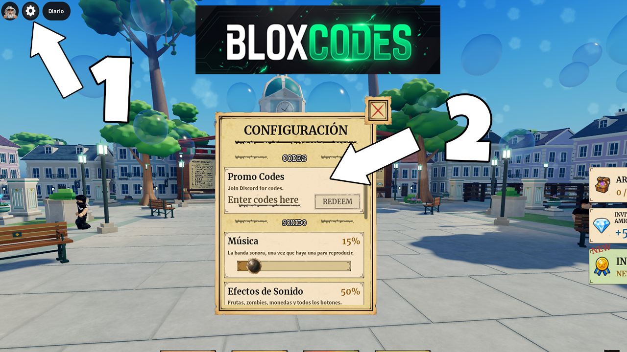 How to redeem codes in Fruit Zombie Survival Roblox