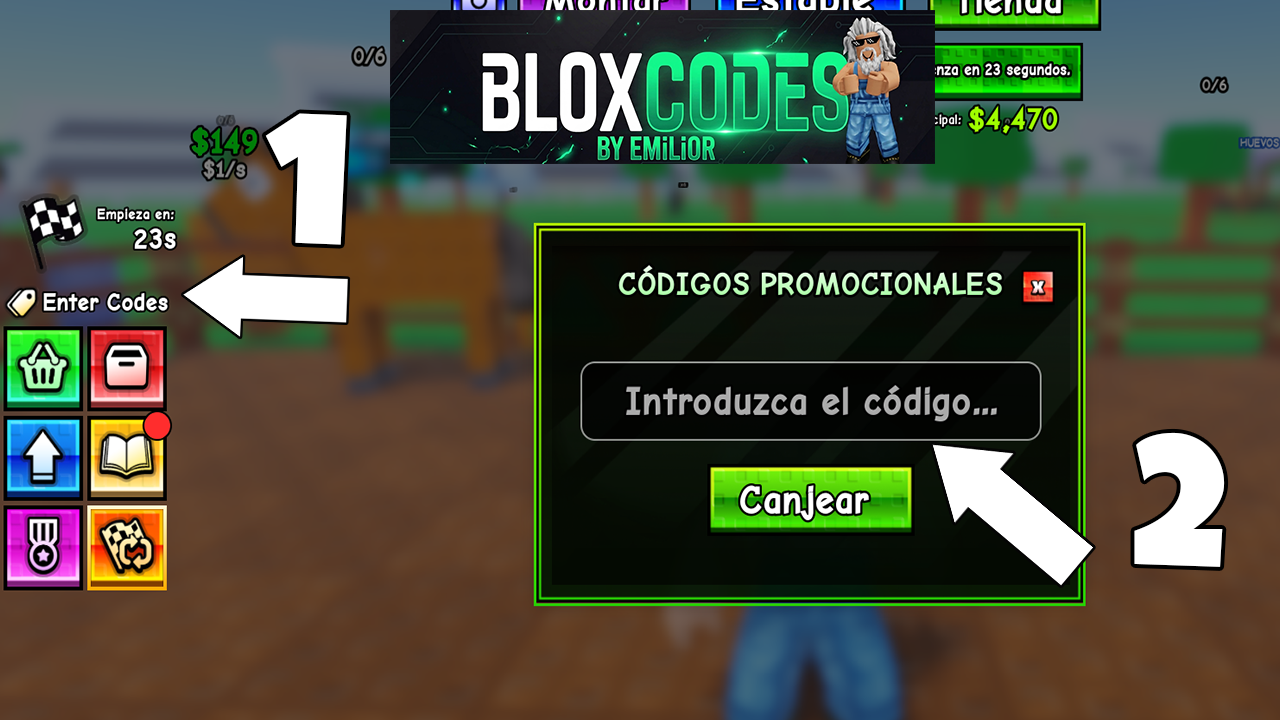 How to redeem codes in Race Horses Roblox