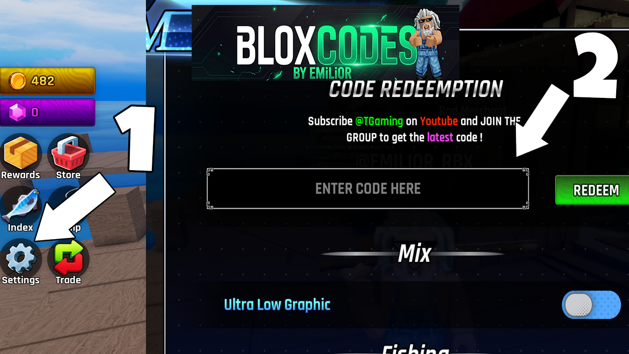 How to redeem codes in Fishing Master Roblox